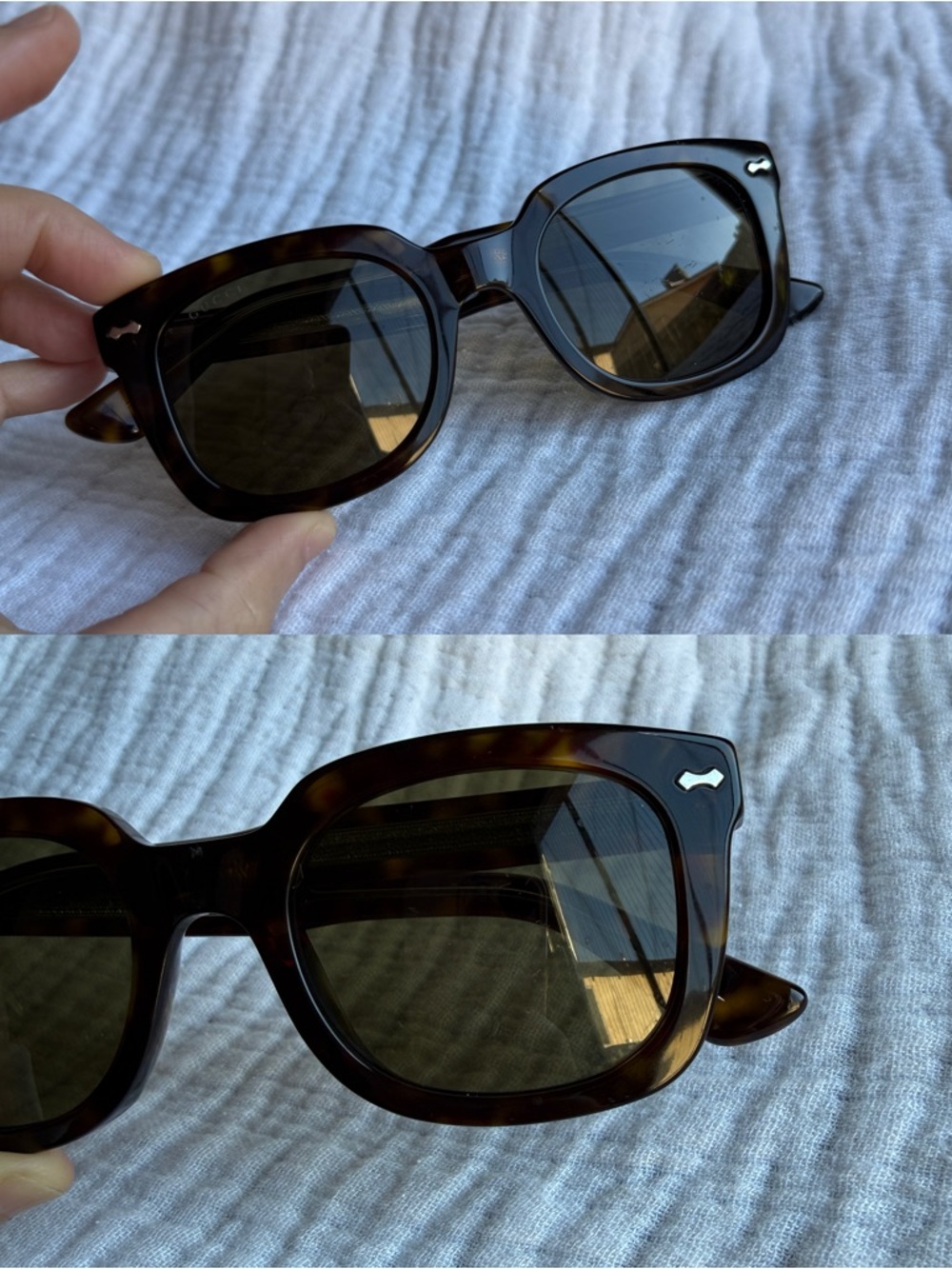 Gucci GG0181S 002 Square Sunglasses – Black/Brown Tortoise - Picture 7 of 8